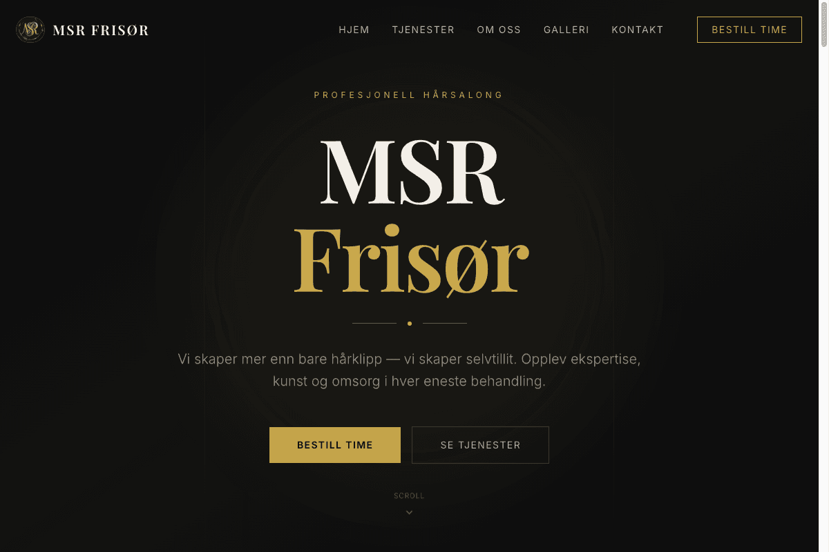 Skjermbilde av MSR Frisør